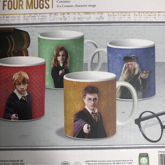 Harry Potter Set Coffee Mug Set Of 4 Satz Tassel Ceramic Character Mugs NEW - Picture 10 of 15